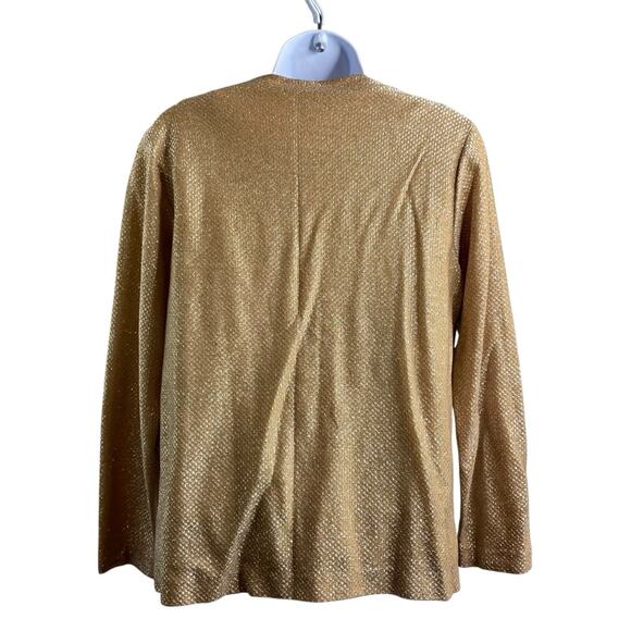 Vintage Phil‎ Rose Of California Gold Metallic Tank Top Cardigan Set Est. Size L - Picture 2 of 16